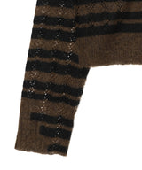 Thick Stripe Knit Cardigan-PERVERZE-Forget-me-nots Online Store