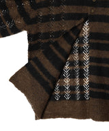 Thick Stripe Knit Cardigan-PERVERZE-Forget-me-nots Online Store