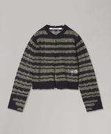 Thick Stripe Knit Cardigan-PERVERZE-Forget-me-nots Online Store