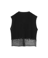 Lambs-Wool Layered Knit Vest-PERVERZE-Forget-me-nots Online Store