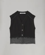 Lambs-Wool Layered Knit Vest-PERVERZE-Forget-me-nots Online Store