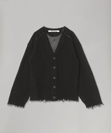 Lambs-Wool Layered Knit Cardigan-PERVERZE-Forget-me-nots Online Store
