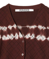 Dip-Dye Check Knit Cardigan-PERVERZE-Forget-me-nots Online Store