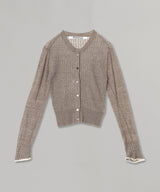 Silk Thin Cable Knit Cardigan-PERVERZE-Forget-me-nots Online Store