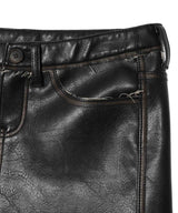 Washed Leather Mini Skirt-PERVERZE-Forget-me-nots Online Store