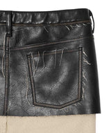 Washed Leather Mini Skirt-PERVERZE-Forget-me-nots Online Store