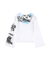 Long Sleeve Double Tee With Print-Charles Jeffrey Loverboy-Forget-me-nots Online Store