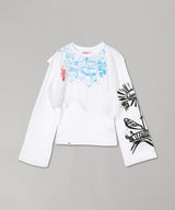 Long Sleeve Double Tee With Print-Charles Jeffrey Loverboy-Forget-me-nots Online Store