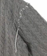 Label Cable Knitted Jumper-Charles Jeffrey Loverboy-Forget-me-nots Online Store