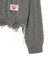 Label Cable Knitted Jumper-Charles Jeffrey Loverboy-Forget-me-nots Online Store