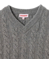 Label Cable Knitted Vest-Charles Jeffrey Loverboy-Forget-me-nots Online Store