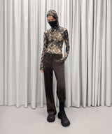 Hooded Top Printed Distressed Knit-AVAVAV-Forget-me-nots Online Store