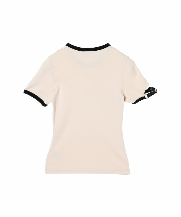 Buckle Contrast Printed T-Shirt-courrèges-Forget-me-nots Online Store