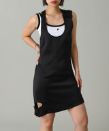 Double Buckle Satin Dress-courrèges-Forget-me-nots Online Store