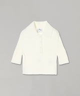 Ac Rib Knit Cropped Polo-courrèges-Forget-me-nots Online Store