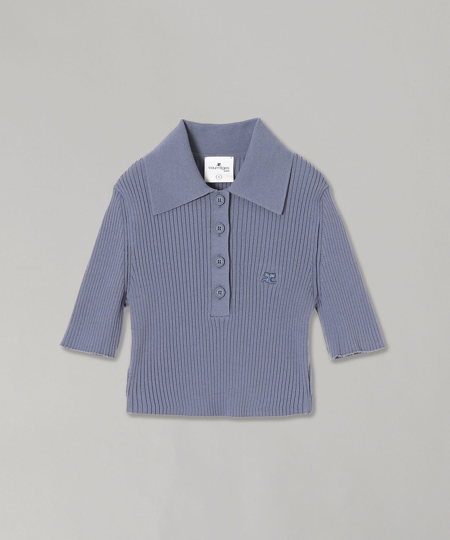 クレージュ　正規品 クレージュ(courrèges)｜Ac Rib Knit Cropped Polo ｜Forget-me