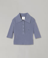 Ac Rib Knit Cropped Polo-courrèges-Forget-me-nots Online Store