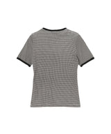 Houndstooth Contrast T-Shirt-courrèges-Forget-me-nots Online Store