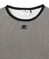 Houndstooth Contrast T-Shirt-courrèges-Forget-me-nots Online Store