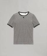 Houndstooth Contrast T-Shirt-courrèges-Forget-me-nots Online Store