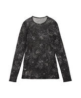 Sheer Flower Pt Jersey Crew Neck Top-beautiful people-Forget-me-nots Online Store