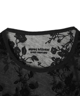 Sheer Flower Flockypt Crew Neck Top-beautiful people-Forget-me-nots Online Store