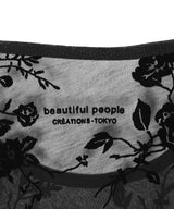 Sheer Flower Flockypt Crew Neck Top-beautiful people-Forget-me-nots Online Store