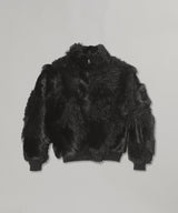 Patchwork Fur Fan Shape Blouson-beautiful people-Forget-me-nots Online Store