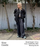 2 Tucks Wide Slacks-Forget-me-nots-Forget-me-nots Online Store