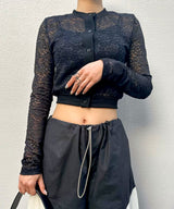 Cropped Lace Cardigan-Forget-me-nots-Forget-me-nots Online Store