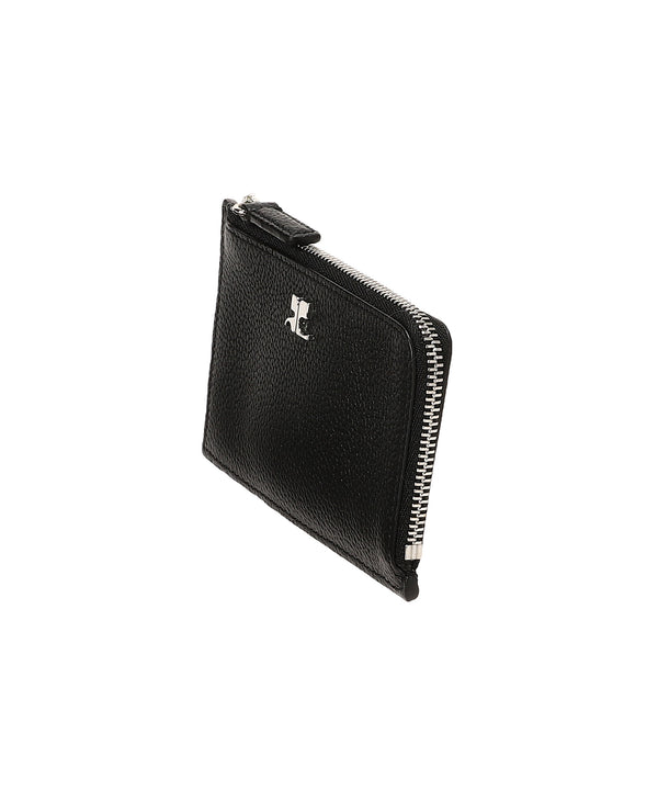 Grained Leather Zipped Cardholder-courrèges-Forget-me-nots Online Store