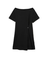 Boat Neck Body Cotton Mini Dress-courrèges-Forget-me-nots Online Store
