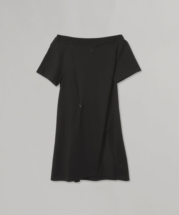 Boat Neck Body Cotton Mini Dress-courrèges-Forget-me-nots Online Store