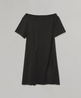 Boat Neck Body Cotton Mini Dress-courrèges-Forget-me-nots Online Store
