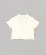 V Neck Cropped T-Shirt-courrèges-Forget-me-nots Online Store