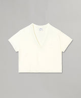 V Neck Cropped T-Shirt-courrèges-Forget-me-nots Online Store