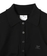 Twist Pique Crop Polo-courrèges-Forget-me-nots Online Store