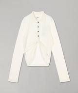 Twist Pique Crop Polo-courrèges-Forget-me-nots Online Store