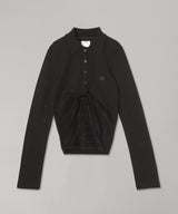 Twist Pique Crop Polo-courrèges-Forget-me-nots Online Store