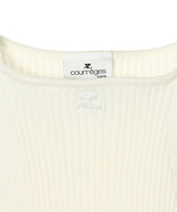 Pointy Buckle Rib Knit Top-courrèges-Forget-me-nots Online Store