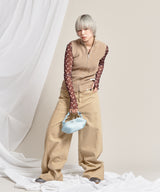 Recycled Moon Mesh Ss Cropped Top-Marine Serre-Forget-me-nots Online Store