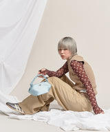 Recycled Moon Mesh Ss Cropped Top-Marine Serre-Forget-me-nots Online Store