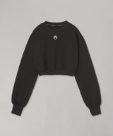Moon Logo Fleece Cropped Sweatshirt-Marine Serre-Forget-me-nots Online Store