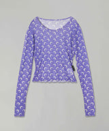 Recycled Moon Mesh Ss Cropped Top-Marine Serre-Forget-me-nots Online Store