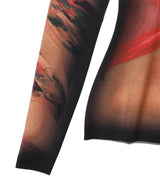 Recycled Draped Statue Jersey Ss Crewneck Top-Marine Serre-Forget-me-nots Online Store