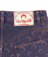 Moon Laser Denim Mini Skirt-Marine Serre-Forget-me-nots Online Store