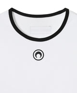 Moon Logo Bicolor Jersey Ss Cropped Top-Marine Serre-Forget-me-nots Online Store