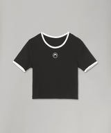 Moon Logo Bicolor Jersey Ss Cropped Top-Marine Serre-Forget-me-nots Online Store