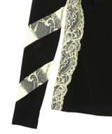 Draped Jersey & Lace Ls Crewneck Top-Marine Serre-Forget-me-nots Online Store