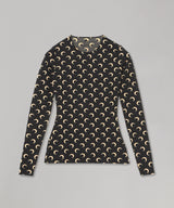 Moon Printed Jersey Ls Crewneck Top-Marine Serre-Forget-me-nots Online Store